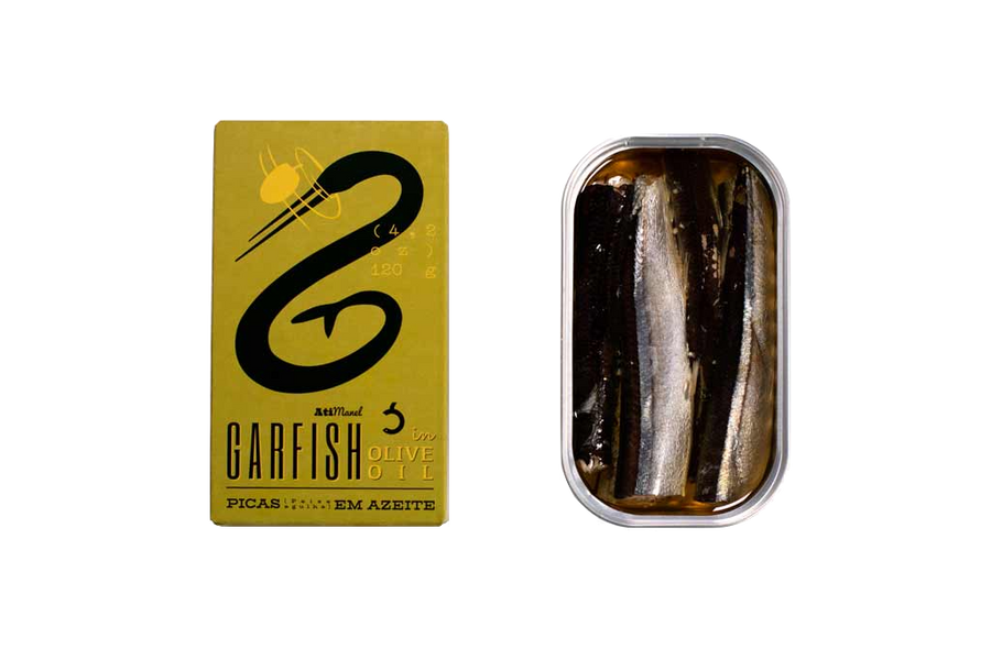 Ati Manel Garfish in Olive Oil product packaging
