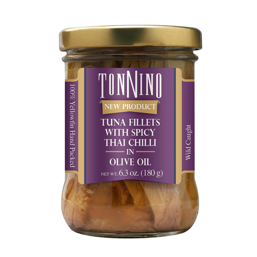 Tonnino Yellowfin Tuna Fillets with Spicy Thai Chili product packaging